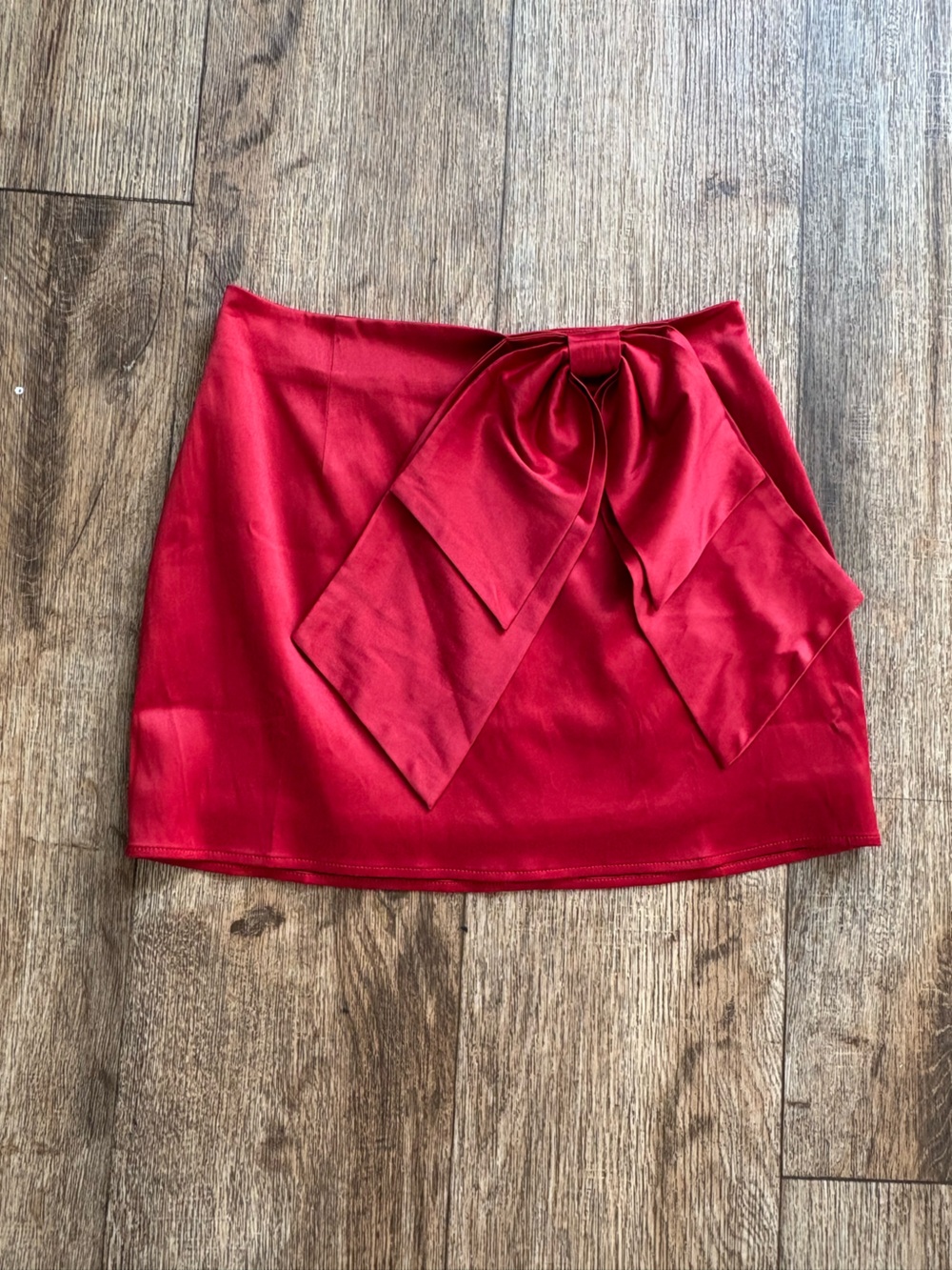 Altar'd State Red Tie-Front Mini Skirt